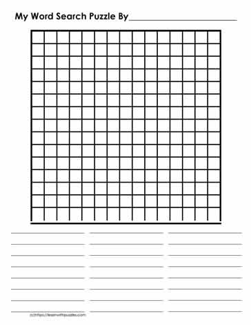 Blank Word Search Template